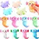 Meooeck 12 Pack Axolotl Stress Relief Toys Glitter Axolotl Starfish Stress Balls Fun Relaxing Squeeze Fidget Toys Relieve Anxiety Squeeze for Birthday Party Goodie Bag Stuffers(Classic)