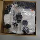 Solar Fountain Glass Panel with 2200 mah Battery, 3.5W Floating Solar Water Fountain with 4 Fixed Rods, Solar Pump for Bird Bath, Garden, Pond, Pool, Outdoor (White Panel Colorful Lights)