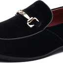 COSIDRAM Mens Dress Shoes Loafers Business Classic Suede Luxury Copper Chain Party Wedding Moccasins for Male, 13, A/Black