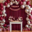 8x10FT Burgundy Backdrop Curtains for Wedding, Wrinkle Free Polyester Photography Backdrop Drapes for Baby Shower Birthday Parties Valentine's Day Stage Background Stand Decorations 4x10ft,2 Panels