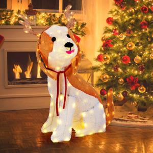 Lighted Christmas Dog with LED Lights Ground Stakes and Cable Tiers Sourcing Wholesale Supplier/Distributor