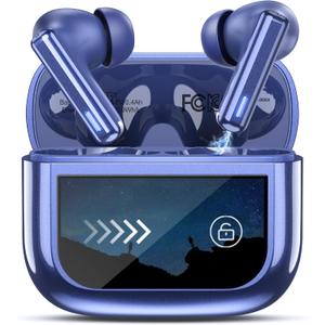 Wireless Earbuds Bluetooth Headphones, Ear Buds with Touch Screen, ANC ENC Noise Cancelling Transparency Mode, 40H Stereo Deep Bass, IPX7 Waterproof, Clear Calls, 5 EQ for iOS Android (Dark Blue) Wireless Earbuds Bluetooth Headphones, Ear Buds with Touch Screen, ANC ENC Noise Cancelling Transparency Mode, 40H Stereo Deep Bass, IPX7 Waterproof, Clear Calls, 5 EQ for iOS Android (Dark Blue)