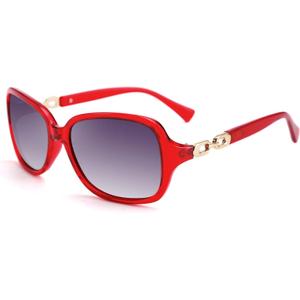 FEISEDY Vintage Square Polarized Sunglasses for Women UV400 Travel Driving Fashion Arcuate Sunglasses B2526 (Wine Red)