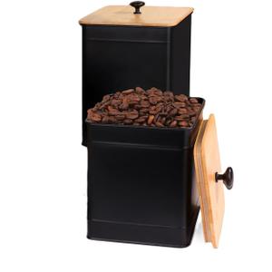 Black Canisters  for the Kitchen Counter Cat Food