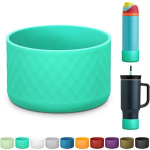 Silicone Boot for Owala Water Bottle 24 oz, Anti-Slip Protective Sleeve for FreeSip/Twist/Flip Stainless Steel Water Bottles Accessories (mint green)