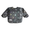 Tiny Twinkle Mess Proof Baby Bib,Waterproof Smock Baby Bib for Eating,Machine Washable Long Sleeve Bib,Baby Led Weaning,Toddler Bib,BLW Supplies(Space, Small 6-24 Months)