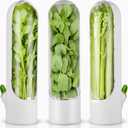 Herb Saver for Refrigerator, Fresh Herb Keeper- Herb Saver Pod Containers, Herb Fresh Keeper for Refrigerator,Herb Storage for Cilantro,Parsley, Asparagus,Keeps Vegetables Fresh for 2-3 Week3pcs