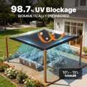 Royal Shade 20' x 20' Black Square Super Ring Sun Shade Sail Canopy RSTAWS, Heavy Duty Durable Structure, Reinforced Corners & Edges, 260 GSM Permeable Fabric (We Make Custom Size)