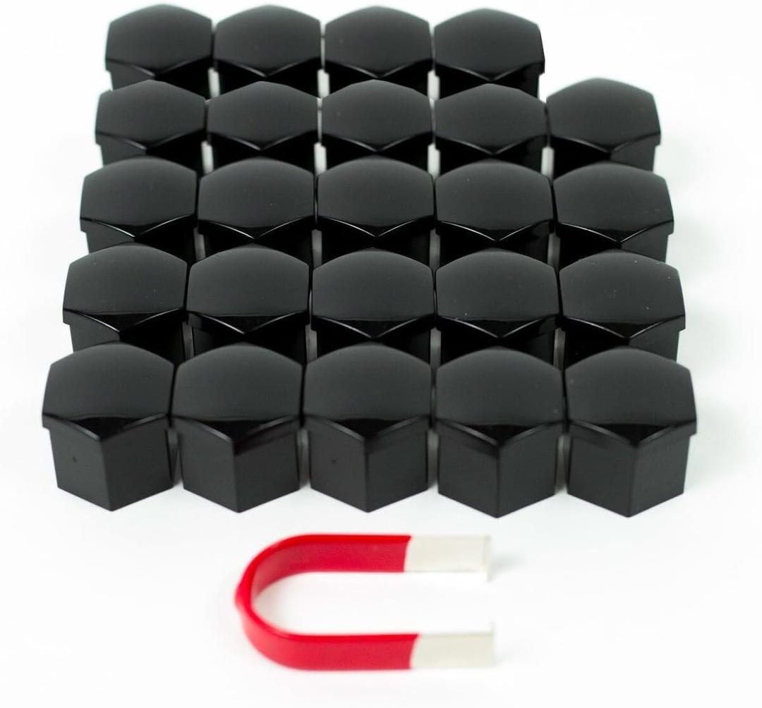 for Ford F-150 (Including Raptor, Tremor and Lightning) Lug Nut Covers - 24 Glossy Black Wheel Nut Caps