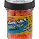 Berkley PowerBait Trout Nibbles Fishing Dough Bait, Fluorescent Orange, 1.1-Ounce 2 Jar