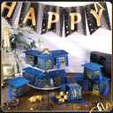 Crtiin 100 Pcs Graduation Candy Boxes with Tassel Graduation Party Favors 2024 Graduation Gifts Graduation Decorations Grad Cap Candy Box for Candy Biscuit Chocolate Supplies (Blue and Gold)