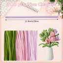 Pipe Cleaners Craft 300 PCS Thick Pink Pipe Cleaner Flower Kit 3 Colors Pipe Cleaners Bulk Fuzzy Sticks Chenille Stems for DIY Flower Bouquet Making Arts Craft Creative Projects(Pink,Light Pink,Green)