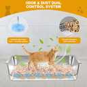 23.6''x15.7''x6'' Stainless Steel Sifting Litter Box, XL Large Metal Sifting Cat Litter Box for Pine Pellets, Litter Pan Tray System for Indoor Cats with Scoop and Pee Pad, Easy to Clean(6 Inch)