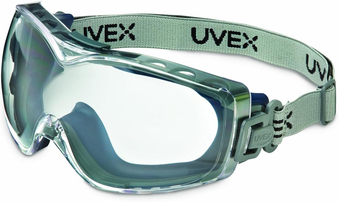Honeywell Uvex Stealth OTG Safety Goggles with Clear HydroShield Anti-Fog Lens & Fabric Headband (S3970HSF)
