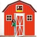 CHUNNIN 4Pcs Farm Animal Party Porch Banner Farm Birthday Party Decoration Barn Door Cover Hanging Banner Barnyard Awning Backdrop for Animal Birthday Photo Booth Props Supplies