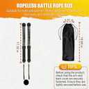 Weighted Ropeless Battle Ropes for Home Gym: 2PCS Heavy Duty Cordless Battle Ropes with Portable Storage Bag for Strength Building, HIIT Workout and Aerobic Training for Men & Women, Black 3