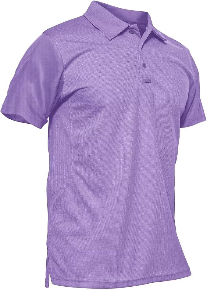 MAGCOMSEN Men's Polo Shirt Quick Dry Performance Short Sleeve Tactical Shirts Pique Jersey Golf Shirt (Large)