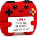 Appreciation Gift for Teacher Boss Coworker, Thank You Gift for Friend Dad Husband Uncle Brother, Handmade Crochet Game Controller Decor, Christmas Stocking Stuffers for Colleague Couple