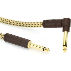 Fender Deluxe Series Instrument Cable 10 Feet Straight-Angle, Tweed