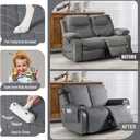 TAOCOCO 100% Waterproof Recliner Cover, Non-Slip Washable Reclining Couch Cover with Elastic Leg Straps, Furniture Protector for Dogs (Dark Gray, 2 Seater)