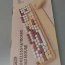 Wireless Keyboard and Mouse Combo, Round Keycaps, Full-Size Retro Typewriter Keyboard with Detachable Wrist Rest, Sleep Mode & Tilt Legs, 2.4GHz Cordless Connection for Mac/Windows/PC (Latte)