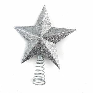 Heyiwell Small Glitter Christmas Star Tree Topper for Xmas Christmas Party Decorations 5" x 6"Inch,Silver Heyiwell Small Glitter Christmas Star Tree Topper for Xmas Christmas Party Decorations 5" x 6"Inch,Silver
