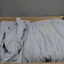 Litanika Comforters Light Grey Oversized King Size, 3 Pieces Lightweight Solid Bedding Comforter Set, All Season Fluffy Bed Set (120x98In Comforter & 2 Pillowcases)