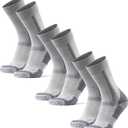DANISH ENDURANCE Merino Wool Hiking Socks for Men & Women, Anti-Blister Socks for Outdoors, Grey, Medium