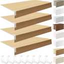 Wire Shelf Cover 4 Pcs, 12x38,, Laundry Shelves, Durable Removable Closet Decoration (Not Wood) Shelf Liners for Ofiice Home Kitchen, Log Color