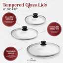 Cuisinel Cast Iron Skillets Set + Glass Lids - 8"+10"+12"-Inch Frying Pans + Silicone Handle Holder Covers - Pre-Seasoned Oven Safe Cookware - Indoor/Outdoor Use - Grill, Stovetop, Camping Fire Safe