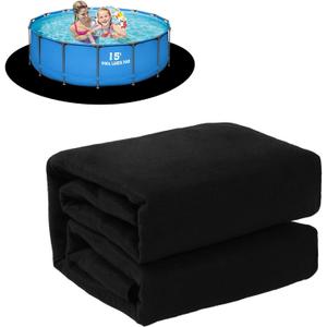 Upgrade Thicken 15ft Round Pool Liner Pad for Above Ground Pool, 300g/ Seamless Swimming Pool Mat, Under Pool Padding, Puncture Protection, Extend Liner Life, Durable Geotextile Material Eco-Friendly