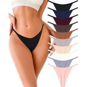 10 Pack Seamless G-string Thongs for Women Underwear No Show Thong Panties, X