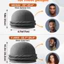 BEACE Silk Satin Lined Pre-Tied Turban Durag Head Wrap for Men & Women, Halo Turban Skull Cap Bonnet Hair Cover for Sleeping (Black)