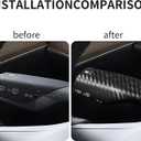 Steering Lever Cover for Tesla Model 3 Model Y 2017-2024, Carbon Fiber Pattern Car Gear Shift Cover, Steering Wheel Cover Tesla Model 3 Model Y 2024 Accessories(Matt Carbon Fiber Pattern)