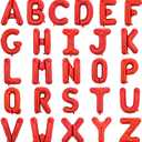 TONIFUL 52 Pieces 16 Inch Red Letter A-Z Balloons, Custom Phrase Mylar Foil Alphabet Letter DIY Personalized Phrase Banner for Birthday Anniversary Wedding Valentine's Day Graduation Engagement