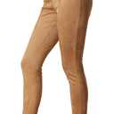 Allegra K Women's Faux Suede Leggings High Waisted Stretch Casual Faux Leather Pants for Women (Small, Brown)