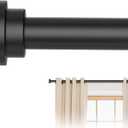 Curtain Rods for Windows 28 to 60 Inch - 5/8 Black Metal Heavy Duty - Decorative Window Small Curtains Rod with Brackets for Kitchen, Bathroom, Sliding Cafe Drapery Rods Door (30-60"(1 Pack))