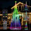 10FT Smart Christmas Tree Lights with App & Remote Control, 514 RGB Color Changing LED Cone Tree Lights, Music Sync, Custom Light Show, IP44 Waterproof Outdoor Decoration for Xmas, New Year, Parties