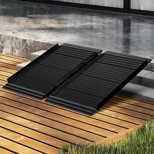 Portable Wheelchair Ramp Black 2FT 800 lbs Non-Slip Threshold Ramps Handicaps Ramps Aluminum Folding Ramps Wheel Chair Ramp for Home Steps Doorways Stairs Scooter 24" Lx 29.2" Wx2H