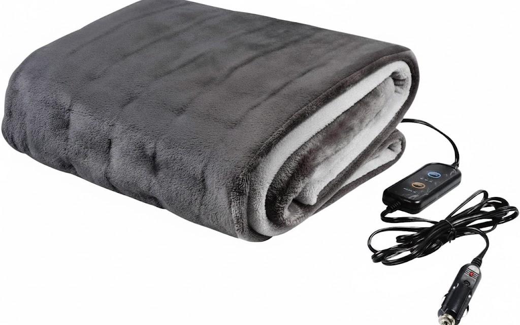 Blanket Flannel Gentle Soft Portable Electric Automobile Heating Throw Warm Gifts for Winter SUV RV Camping Essentials 60x 80, Grey