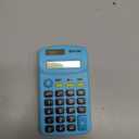 Calculator Blue, Basic Small Solar and Battery Operated, Large Display Four Function, Auto Powered Handheld Calculator School and Kids 