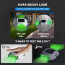 JIGUOOR Solar Deck Lights LED Driveway Lights Solar Powered Dock Light Outdoor IP68 Waterproof Road Markers for Step Sidewalk Stair Boat Garden Ground Pathway Yard (Green, 1 Pack)