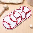 TEHAUX Wear-Resistant Baseball Hat Patches 3.03 Inch Embroidered Appliques for DIY Clothes Decoration Repair on Jackets Bags Hats