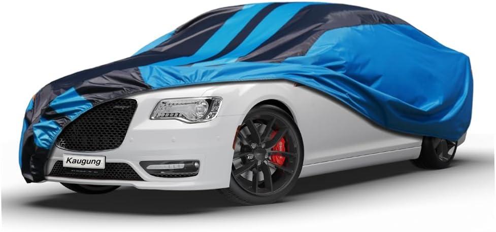 Kaugung Car Cover Waterproof Custom Fit Chrysler 300 2004-2025, Full Exterior Cover for Automobiles Lightweight Resistant Outdoor Sun UV Rain Dust Snow Wind Protection (Black)