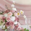 Ling's moment Artificial Flowers, 50Pcs 3" Roses in Dusty Rose Shades, Realistic DIY Foam Floral Decor for Wedding Bouquets/Centerpieces, Outdoor Party Backdrops, Room/Table, Garden/Pot Decorations