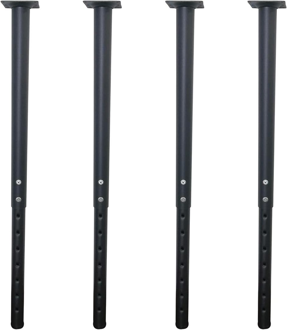 Jahof Adjustable Table Legs 22-36 inch (55-90cm), Metal Desk Legs 42/38 mm with Screws, Telescopic Legs for Tabletops, DIY Desk, RV, Home and Office (4pcs, Black)