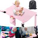 Toddler Airplane Bed, Portable Kids Airplane Seat Extender, Airplane Travel Essentials for Toddlers, Comfortable Footrest for Kids, Must-Have Toddler Travel Bed for Flights (Pink)