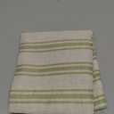 jinchan Striped Valance Farmhouse Window Treatment Linen Textured Drapes for Small Windows Kitchen Living Room RV Vintage Light Filtering Valance 16 Inch Rod Pocket 1 Panel Green on Beige