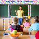 6 Rolls 196.8 Ft Decorative Crayon Border Set for Bulletin Board  Colorful Classroom Trim  Crayon, Pencil & Rainbow for Teachers, Schools & Office Decor -Perfect for Birthday, Back to School Theme