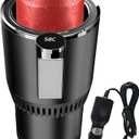 2-in-1 Smart Car Cup Cooler and Heater, Smart Cup for Car with LED Temperature Display Touch Control, Keep Drink Cold or Hot in Car Cup Holder Fits in Commuter Road Tripper, Black